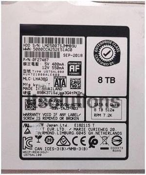 For HP 834028-B21 834131-001 8TB SATA 6Gb 7.2K LFF 3.5