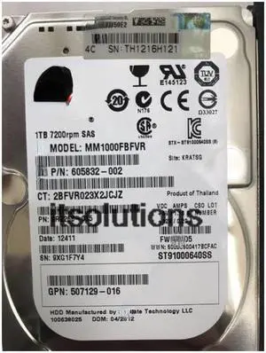 For HP 652749-B21 653954-001 1T 2.5 7.2K SAS Gen8 Gen9 Hard Drive