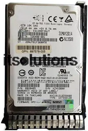 For HP 718292-001 Server Gen9 HDD 1.2TB SAS 10K 726480-001