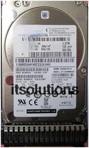 For IBM 00AJ146 00AJ147 00AJ150 1.2T 10K SAS 2.5 inch X3850 X6 M5