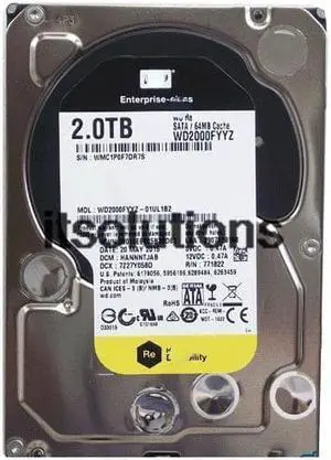 For WD/Western Digital WD2000FYYZ 2T enterprise-class gold disk 2000g monitoring hard disk server hard drive