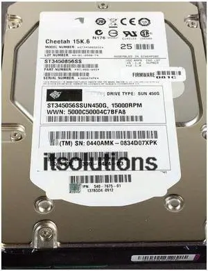 For Sun Oracle Hard Disk XRB-SS1CE-450G15K 540-7780 390-0424 U27