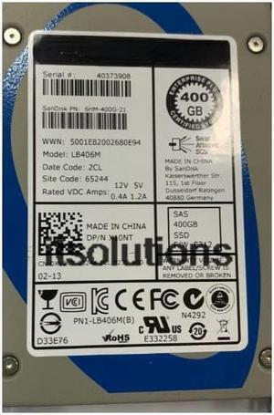 For DELL R710 R720 R730 R910 400G SSD SAS 2.5 08C38W 8C38W