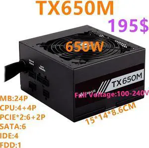 PSU For Corsair Brand ATX Half Module 80plus Gold Silent Power Supply 750W/650W/550W Power Supply TX750M TX650M TX550M