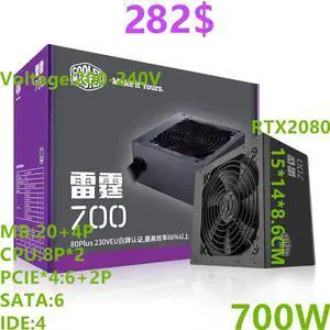 Original SU For Cooler Master 80plus EU Non Module Game Mute Power Supply 750W 700W 650W 600W Power Supply MPE-4001-ACABW