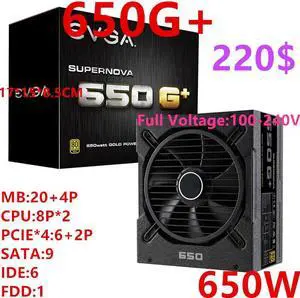 For EVGA Brand Full Module 80PLUS Gold Game Mute Power Supply 750W/650W Switching Power Supply 750G+ 650G+