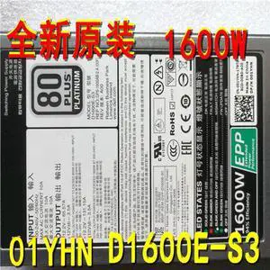 For Dell 1600W Switching Power Supply D1600E-S3 DPS-1600AB-2 A 01YHN