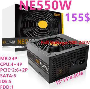 For Antec Brand ATX 80plus Bronze Half Module Game Silent Power Supply 650W/550W Power Supply NE650W NE550W