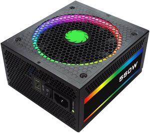 For GameMax Brand Full Modular 80plus Gold Silent Power Supply for Video Games 550W Power Supply RGB-550