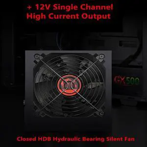For Huntkey Brand ATX INTEL AMD Dorsal line Broad silence 1080GPU 500W Switching Power Supply GX500