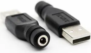 10pcs USB 2.0 A Male to 3.5mm x 1.35mm DC Female Connector Charge Barrel Power Adapter for Small DC or USB Electronics Charging