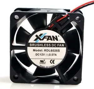 FOR XFAN RDL6025S 12V 0.07A 6CM 6025 2 Line silent pc Chassis Cooling Fan