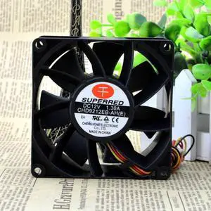 FOR qianhong 9038 4-wire 12v1.30a9cm mining machine cooling fan CHD9212EB-AH(E)