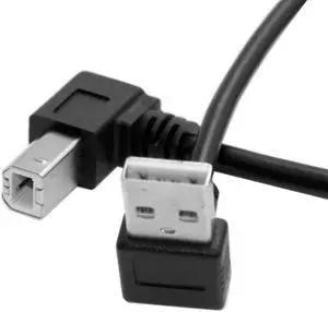 35cm Down Angled USB 2.0 A Male to B Male Up Angled 90 Degree Printer Scanner HDD Cable