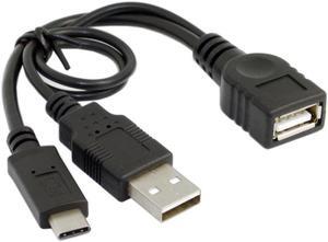 USB-C USB 3.1 Type C Male Connector to A Female OTG Data Cable with Extral Power