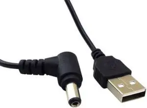 USB 2.0 A Type Male to Right Angled DC Power Plug Barrel Connector Charge Cable