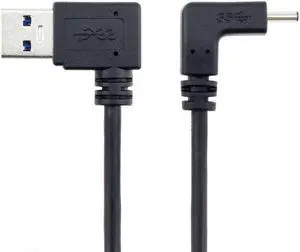 Cable CY USB 3.1 USB-C Up & Down Angled to 90 Degree Left Angled A Male Data Cable for Laptop & Tablet & Phone