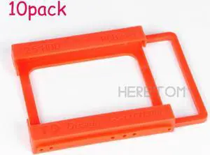 Heretom 10pcs/lot 2.5 to 3.5 inch SSD to HDD Mounting Rail Plastics Adapter Bracket Holder Dock Hard Drive Bracket Red TQ35T25