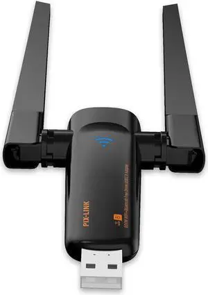Wifi Adapter AC600 Dual Band Wireless USB Adapter 2.4G/5G Wifi Dongle Network Card with Double High-Gain Antennas