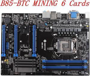 mining BTC B85BTC 6PCIE Desktop Motherboard B85 LGA 1150 DDR3 16G SATA3 USB30 ATX BTC Mining