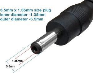 USB to 3.5mm x 1.35mm Barrel Connector 5V DC Power Cable Male, 5ft