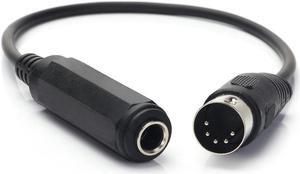 OIAGLH 6.35mm Female 1/4" TRS to DIN 5 Pin MIDI Cable Adapter for Speaker, Amplifier, Mixer to MIDI Keyboard, Synthesizer and Guitar