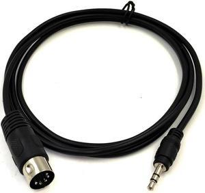 OIAGLH MIDI Cable, 1.5M/5Ft 5-Pin DIN Plugs Male to 3.5mm 1/8 inch TRS Male Jack Stereo Plug Converter Cable Audio Cable (DIN-3.5mm)