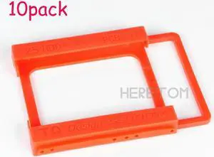 OIAGLH Heretom 10pcs lot 2.5 to 3.5 inch SSD to HDD Mounting Rail Plastics Adapter Bracket Holder Dock Hard Drive Bracket Red TQ35T25