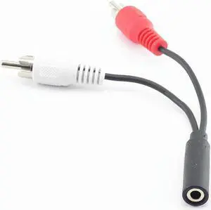 3.5mm RCA Female connector jack Stereo Cable Y plug to 2 RCA Male Adapter 3.5 Audio aux Socket connector to Headphone music wire