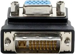DVI-I 24+5 Male To VGA 15 Pin Female 90 Degree Right Angle Convertor Adapter HD Convertor Adapter 15 Pin VGA To DVI 24+5 Adaptor