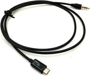 OIAGLH Micro USB Male to 3.5mm Male Car AUX Audio Output Converter Cable Audio Jack Cord 3Ft/1M (Black)
