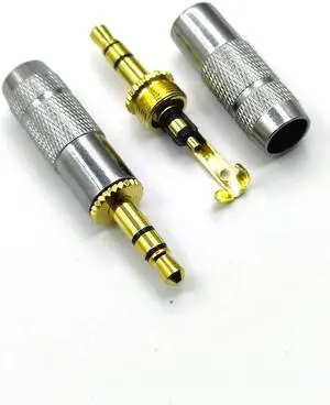 OIAGLH 2pcs 3.5mm Stereo 3 Pole Male Plug Audio Connector adapter solder