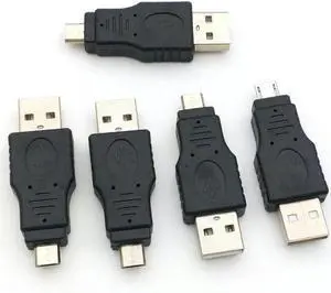 OIAGLH 5Pcs USB 2.0 A Male to Micro USB 5 Pin Male Plug Adapter CONNECTOR