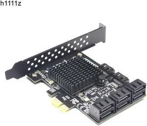 PCIE SATA III 8 Ports Controller Card PCIe 2.0 x1 SATA 6G Expansion Card with Low Profile Bracket Support Win10 PCIE SATA Card