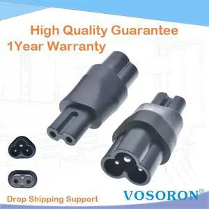 IEC 320 C6 to C7 Power Adapter Converter IEC 3Pin Male to 2Pin Female Connector C6-C7 Chassis Server Conversion Plug