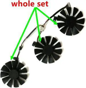 OIAGLH 3Pcs/Set FDC10U12S9-C,GPU VGA Cooler,Graphic Fan,For STRIX GTX 1080/980Ti RX VEGA RX480 RX580 Video Cards Replacement