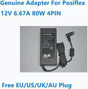 OIAGLH 12V 6.67A 80W 4PIN ADP-80AB REV.B 20972080122 Power Supply AC Adapter For Posiflex Medical Charger