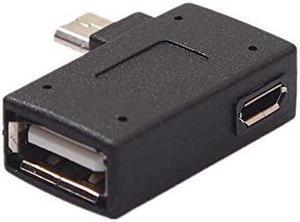 Left Angle USB 2.0 Micro Male to USB Female Host OTG Adapter for SamSung, FirestickPlayStation ClassicSnes Mini,Nes/Snes Class