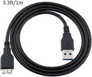 USB 3.0 A Male to Micro B Cable 3.3FT Cord Compatible with For WD My Passport and Elements Portable External Hard Drive, Toshiba