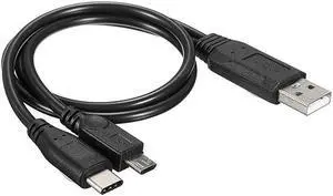 USB Male to USB 3.1 Type C Micro USB Cable Power Charger Adapter Fast Charging