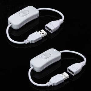 2 Pack Male to Female USB Cable with On/Off Switch, USB Extension Inline Rocker Switch for Driving Recorder, LED Desk Lamp, USB