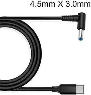 USB Type C Charge Cable 4.5x3.0mm Tip for HP Laptop Charger 45W 65W 15-F009WM 15-F023WM 15-F039WM 15-F059WM 15-g073nr F9H92UA 15