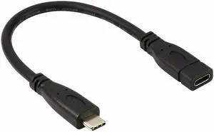 USB-C Type C Male to Female USB 3.1 Extender Extension Short Cable Cord for Nintendo Switch, Macbook 2016 Dell XPS 20CM