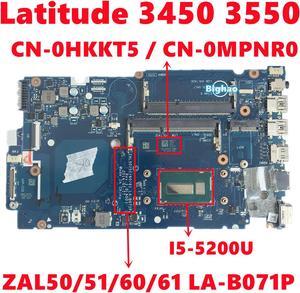 CN-0HKKT5 HKKT5 CN-0MPNR0 MPNR0 For dell Latitude 3450 3550 Laptop Motherboard ZAL50/51/60/61 LA-B071P With I5-5200U 100% Tested