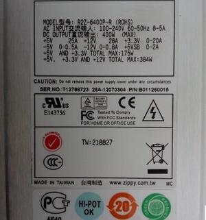 For Zippy R2Z-6400P-R 400W power supply