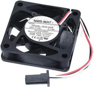 Genuine 2406KL-05W-B59 DC24V 0.13A 60*60*15mm Three Wires Square Cooling Fan