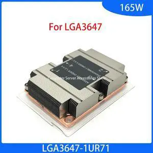 OIAGLH LGA3647-1UR71 165W Server 1U Radiator 2 Heat Pipes Heatsink for LGA 3647 Desktop Host Mute CPU Cooler Computer Active Mute