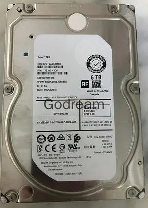 OIAGLH For YXTWT 6TB SATA 6GB 3.5 Inch 7.2K 512e Hard Disk ST6000NM0115 OIAGLH For YXTWT 6TB SATA 6GB 3.5 Inch 7.2K 512e Hard Disk ST6000NM0115