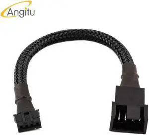 Angitu Graphic Card 4-Pin PWM GPU Motherboard Fan Adapter Cable Compatible with 4pin and 3pin Fan Black Sleeved 30cm