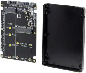 M.2 NGFF B-key & mSATA  to SATA 3.0 2 in 1 Combo Adapter Converter SSD Case Enclosure